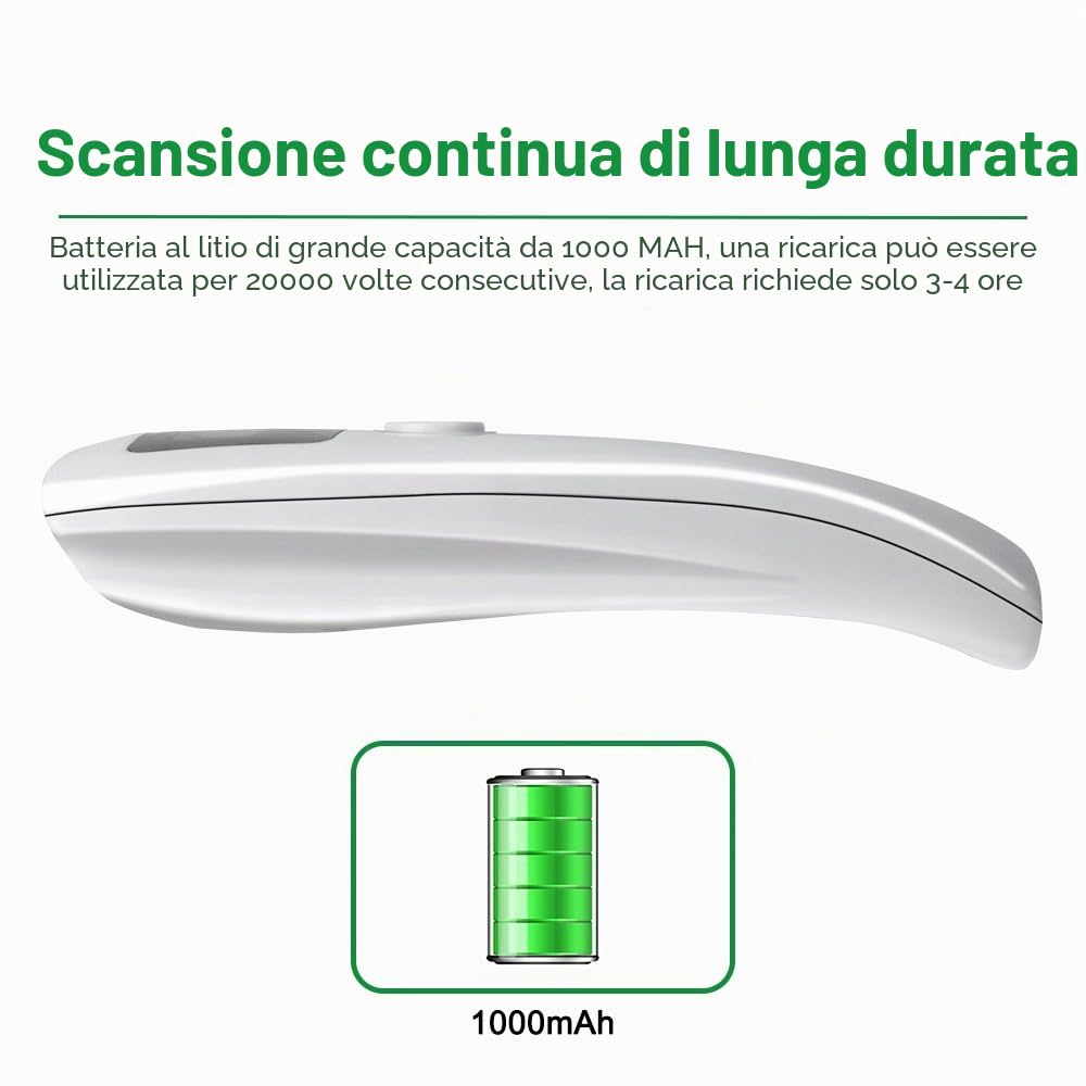Bluetooth Wireless lettore di codice a barre CCD, NETUM Handheld barcode scanner USB per mobile Payment computer Screen Support Mac OS X, Android, iOS e Windows 10 9 NT-Z3S