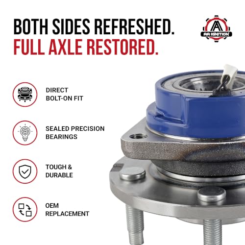 Image of Front Wheel Bearing and Hub Assembly Set of 2 - Compatible with Buick, Cadillac, Chevrolet & More - Century, Lacrosse, Lesabre, Lucerne, Park Avenue, Regal - Rear Wheel Bearing - Replaces 513121