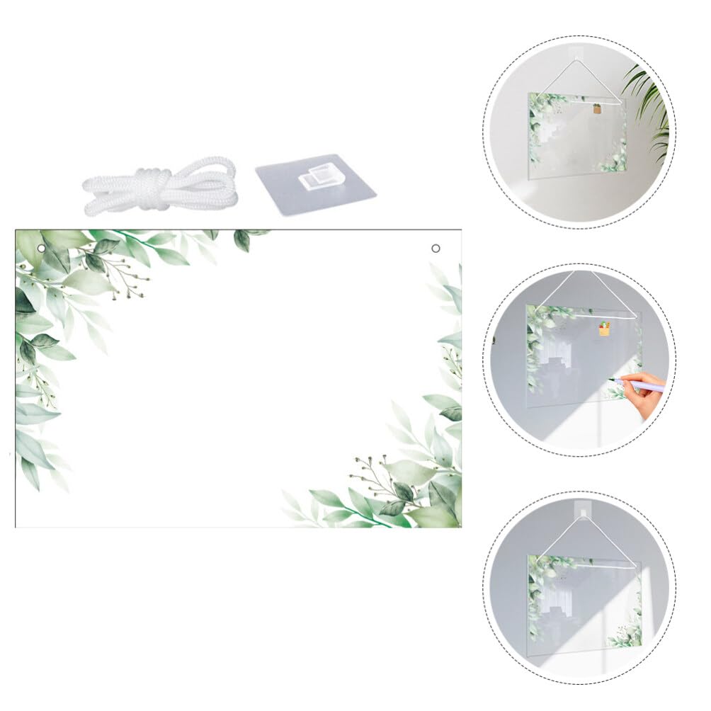 VILLCASE Trocken Acryl Menütafel Abwischbar, Hängende Acryltafel Löschbare, 30x20cm, Wiederverwendbare Tafel Acryl Memotafel mit Tuch und Hängeseil, für Küche und Büro