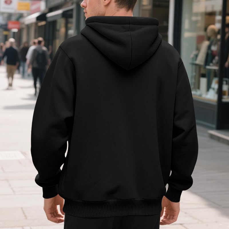 HOTYD Casual Zip Up Hoodies for Men Drawstring Long Sleeve Fleece Hooded Sweatshirt with Pockets Solid Loose Fit Fall Jackets