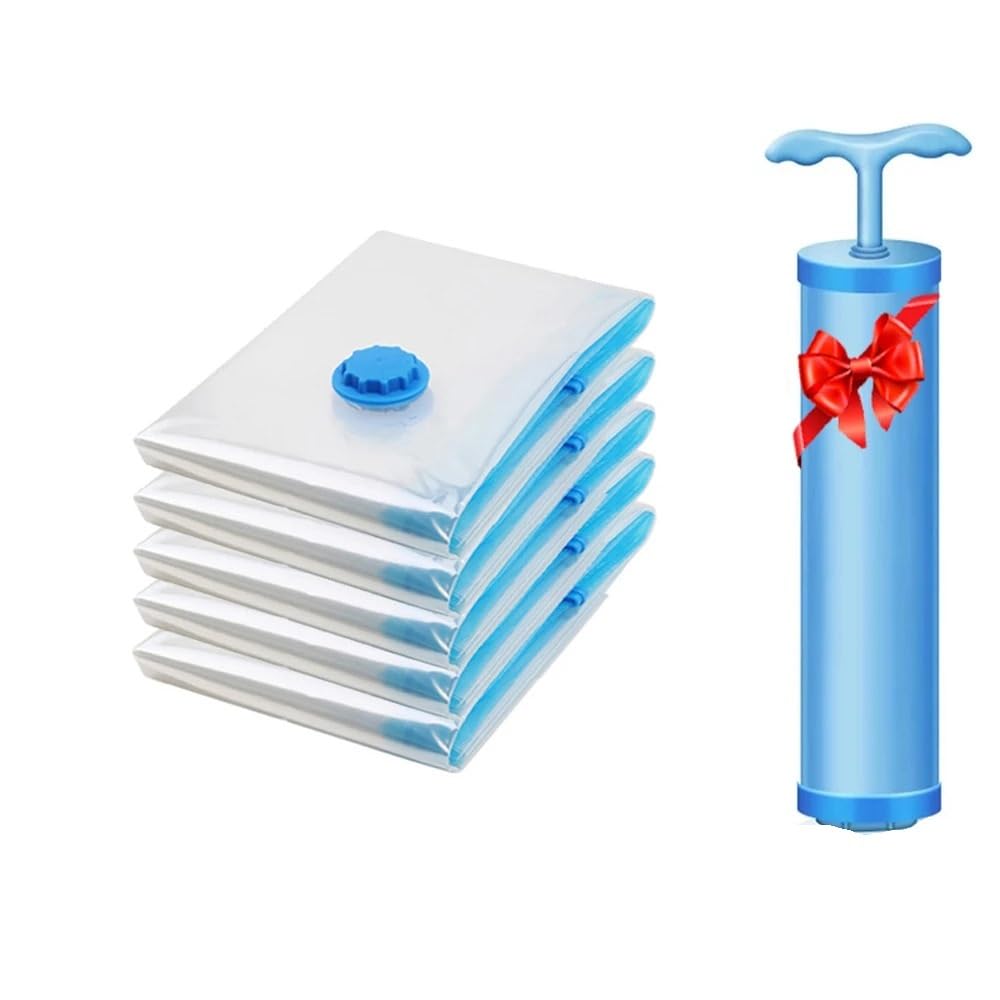 Vacuum Storage Bags 5Pcs Vacuum Storage Bags Seal Bag Space Saving For Comforters Clothes Pillow Bedding Blanket(5pcs 60x80cm)