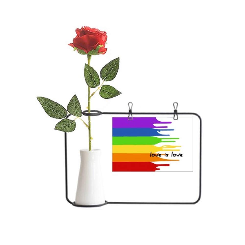 Fleur artificielle LGBT arc-en-ciel en bouteille à suspendre, déco intérieure Love is Love