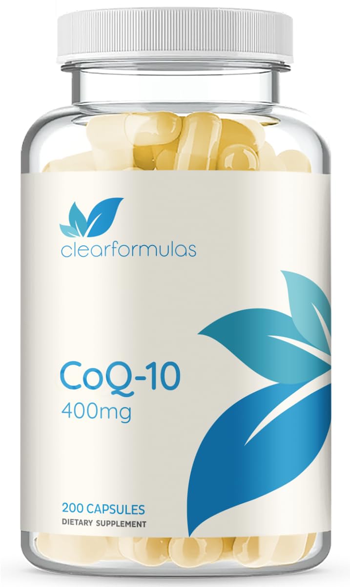 Quick Absorption CoQ10 400mg Capsules - Coenzyme Q10 400mg Potent Antioxidant for Heart Energy and Aging Support - High Stability CoQ10 Ubiquinone Capsules - Made in a cGMP US Lab (100 Servings) 200 Count (Pack of 1)
