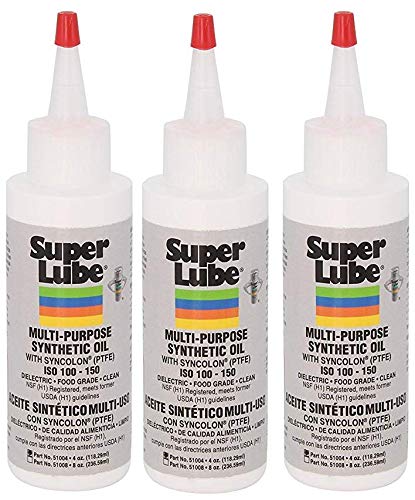 Super Lube 51004 Synthetic Oil with PTFE, High Viscosity, 4 oz Bottle (?hree P?ck)