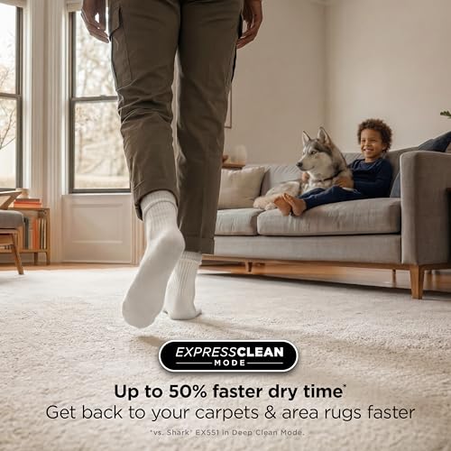 Image of Shark CarpetForce Ultra Upright Carpet Cleaner with HairPro, PowerFins Brushroll, Two Cleaning Modes, Deep Clean Ultra Solution, Powerful Stain and Odor Removal, Copper, EX551