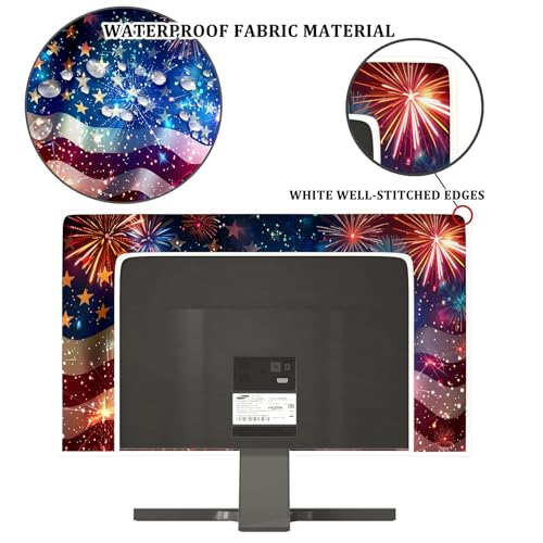Image of Independence Day Waterproof Screen TV Cover 58, 59, 60 Inch The Old Glory 4th of July American Flag Anti-Static Dust Proof Protective Television Cover for LCD /LED /HD TV Screen