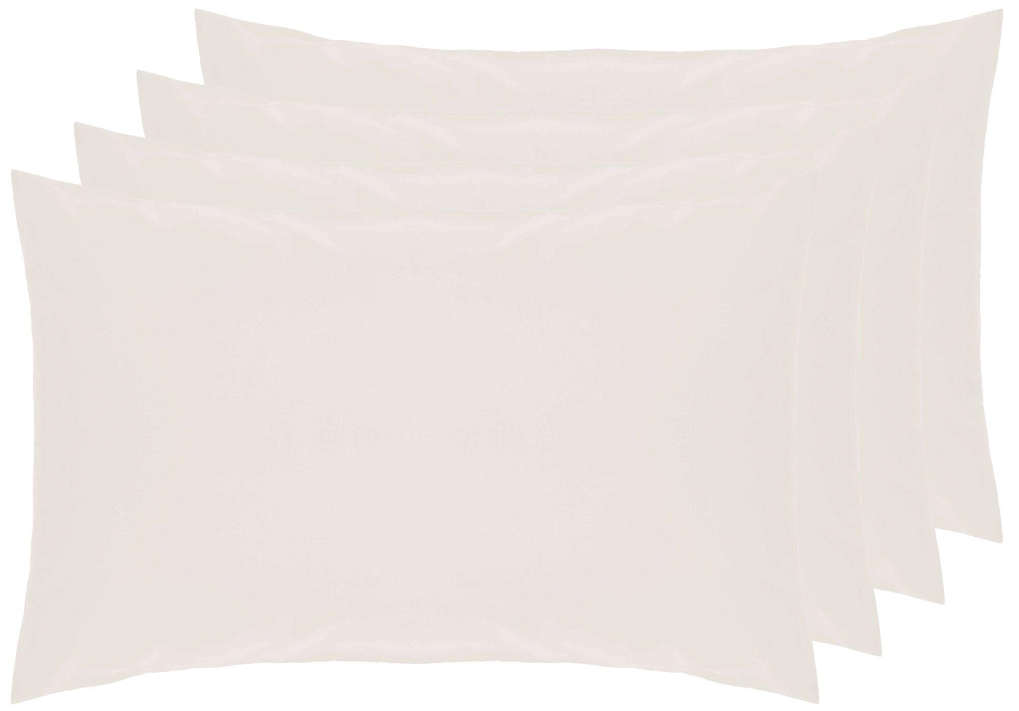 Belledorm 4 PACK Ivory Pillowcases, 7 Year Guarantee, 200 Thread Count Percale (Housewife)