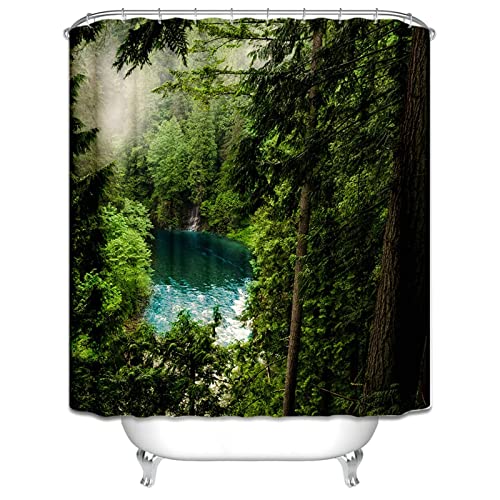 Rideau de douche imperméable 180x180 anti-moisissure polyester vert