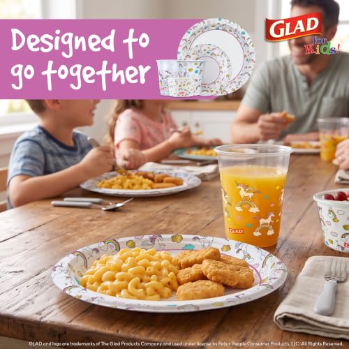 Glad for Kids Unicorn Disposable Paper Snack Bowls, 6 Oz, 26 Count | Fun kid-friendly design, for ice cream, fruit, and snacks, disposable, lids not included, party-ready - image 9