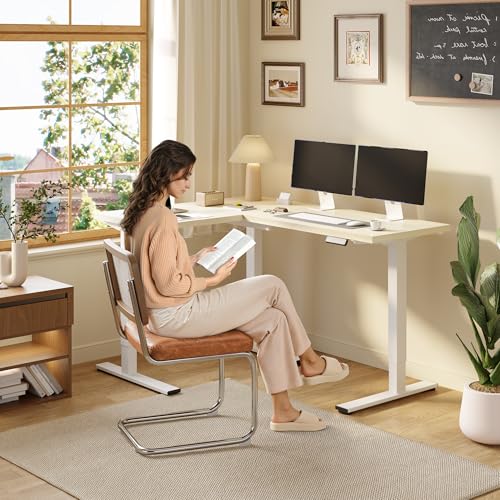 Image of SANODESK 63Inch L-Shaped Electric Standing Desk Motorized Corner Desk