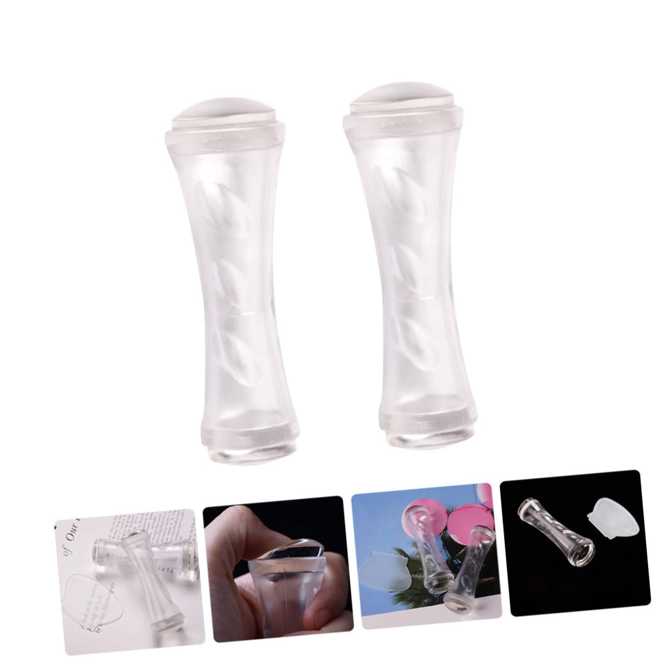 Healeved 10pezzi Double-ended Nail Art Stampers Manicure Transfer Tools for Nail Designs for Home Salon Use