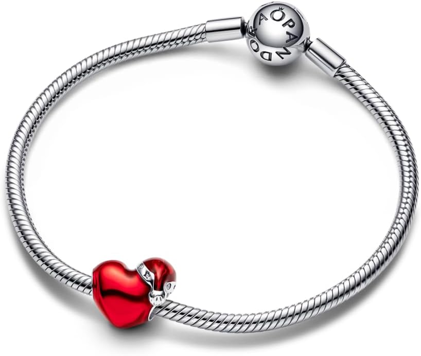 PANDORA Metallic Red Christmas Heart Charm - Compatible Moments - Sterling Silver, Enamel & Cubic Zirconia - Gift for Her - Jewelry for Women with Gift Box - Image 3
