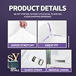 ZNSAYOTX Luxury Velvet Chair Slipcovers with Arms 2 Piece Stretch Chair Covers for Living Room Thick Soft Armchair Slipcover Anti Slip Dog Pet Friendly Furniture Protector (White),30"-47"(1 Cushion) - Image 4