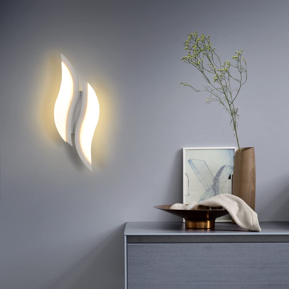 Goeco Applique LED da Parete Interno, Lampada da Parete LED, 12W Moderno Applique a Muro 3000K per Soggiorno Camera da Letto Scale, Bianco