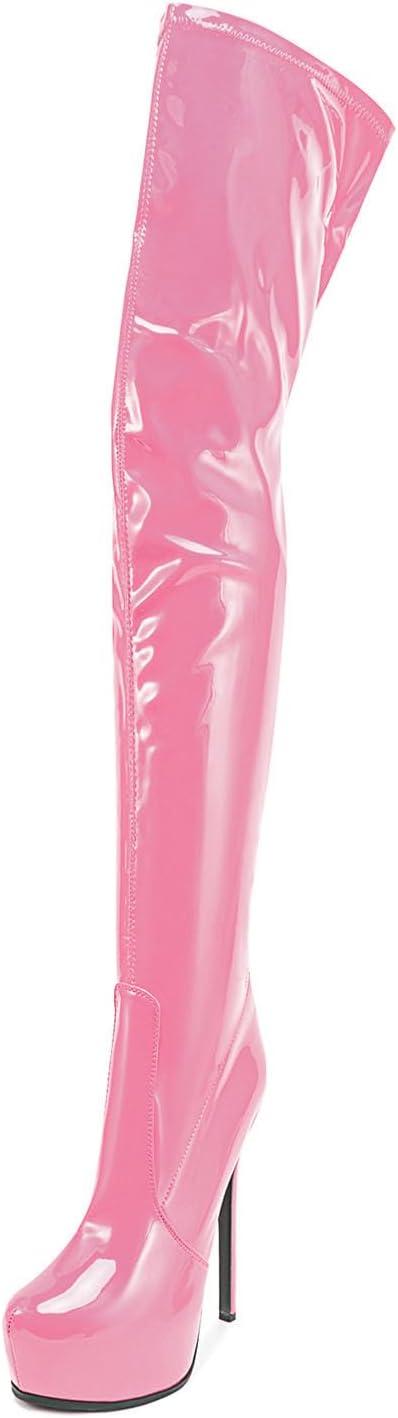 White Burgundy Thigh high boots Women's leopard Zebra Print Lime green Stiletto heel Platform Newspaper Over the knee Round toe Side back zipper unisex high heels