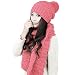 HANERDUN Women Girls Fashion Winter Warm Knitted Hat Beanie Hat Scarf Set