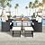 LZ LEISURE ZONE Patio Dining Table Set, 9 Piece Outdoor Furniture Sets, Black Wicker Rattan Dining Table and Chairs Set, Patio Conversation Set with Cushions (Brown+Beige, 9 Piece)