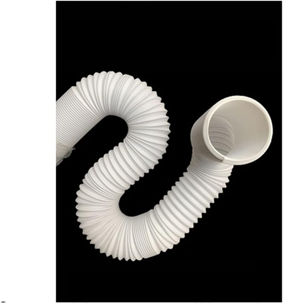 Vent Hose 2" Folding Directional Steel Wire Black Telescopic Ventilation Duct White Vacuum Duct Exhaust Duct Ventilation Duct Flexible Duct (Color : White)
