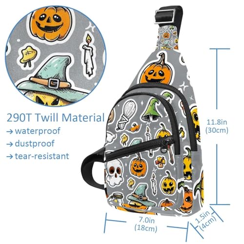 Bolsa bandolera Happy Halloween compacta para liberar tus manos en eventos 5