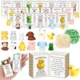 PullCrease 24 Set Employee Appreciation Gifts Bulk for Coworker Graduation Positive Support Resin Animal Desk Pets with Motivational Pun Box for Teachers Nurses Volunteer Office Staff