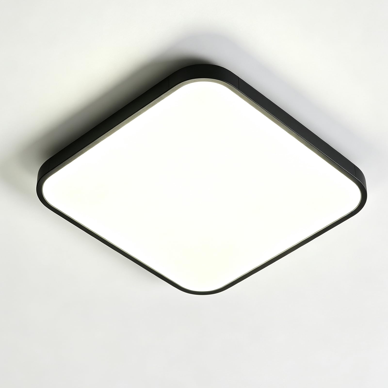 30 cm czarna kwadratowa oprawa sufitowa LED, energooszczędne źródło LED, 3 regulowane CCT, płaska lampa do piwnicy, garażu i pomieszczenia gospodarczego, 18 W