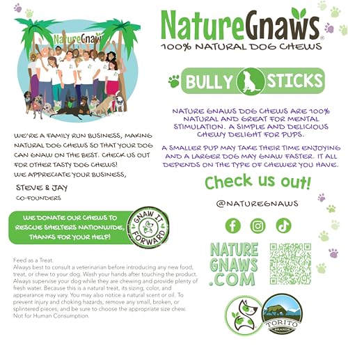Nature Gnaws Braided Bully Sticks for Dogs 5-6" (3 Count) - Long Lasting for Small and Medium Dogs - Natural Beef Dog Chew Bones - Rawhide Free