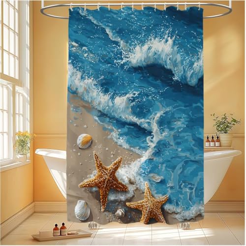 Shower Curtain Imperméable Tissu Polyester Océan 165x180 cm - 2