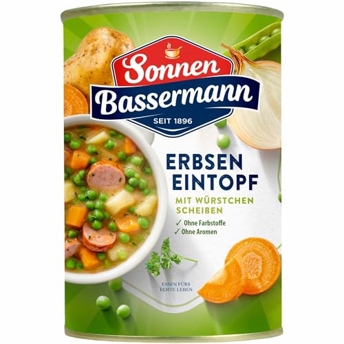 Sonnen Bassermann Erbsentopf mit herzhaften Würstchen 3er Pack (3x400g Dose) + usy Block – Bild 6