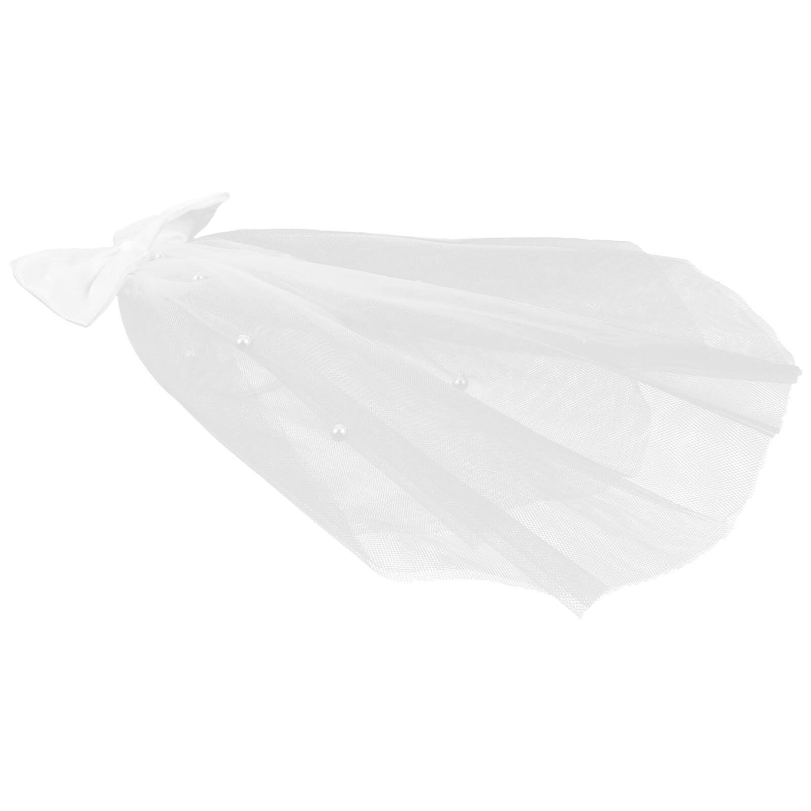 Kichvoe Velo da Sposa per Cane in Garza Bianco Design Elegante e Delicato, Accessorio per Decorazioni e Matrimoni di Animali Domestici, Esperienza di Indosso Piacevole