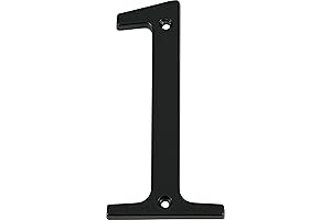 Distinctions 843141 Black Flush Mount 4 Inch Vinyl House Number 1