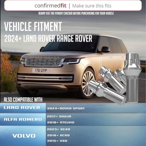 Image of Wheel Accessories Parts 4 Locks + Key M14 x 1.5 Thread Acorn Seat Lug Bolt Lock Chrome Finish 28mm Shank Length Dual Hex Key 17mm & 19mm fits BMW 7 Series E65 X3 E83, X5 E53 | Land Rover Range Rover