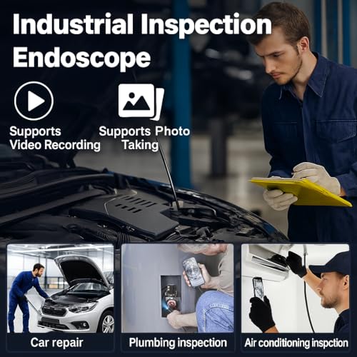 Endoscope Camera with Light for iPhone and Android, 16.5ft Semi-Rigid Snake Camera, 1920P Borescope with 8 Adjustable LED Lights, 8mm Diameter IP67 Waterproof Endoscope (Black) - Thumbnail 6