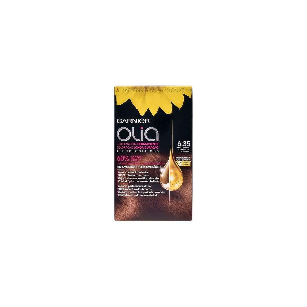 Garnier Olia Coloración Permanente Sin Amoniaco Para Un Olor Agradable Con Aceites Florales De Origen Natural - Rubio Caramelo 6.35