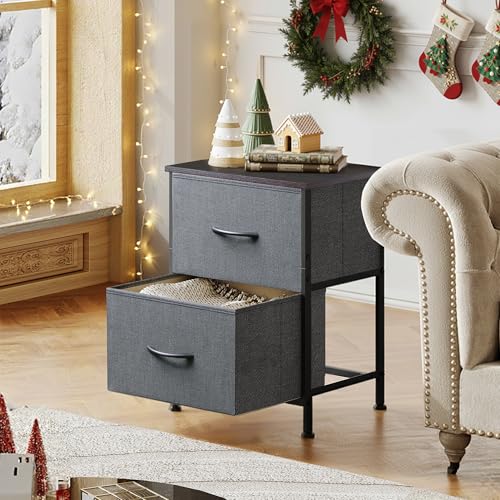 image for WLIVE Nightstand, 2 Drawer Dresser for Bedroom, Small Dresser with 2 D