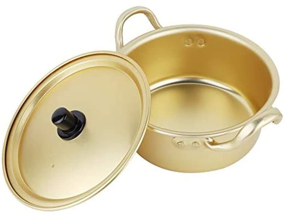 Ramen Nudeltopf – Doppelgriff Aluminium Suppentopf für Instant-Nudeln – koreanischer Stil – 16 cm
