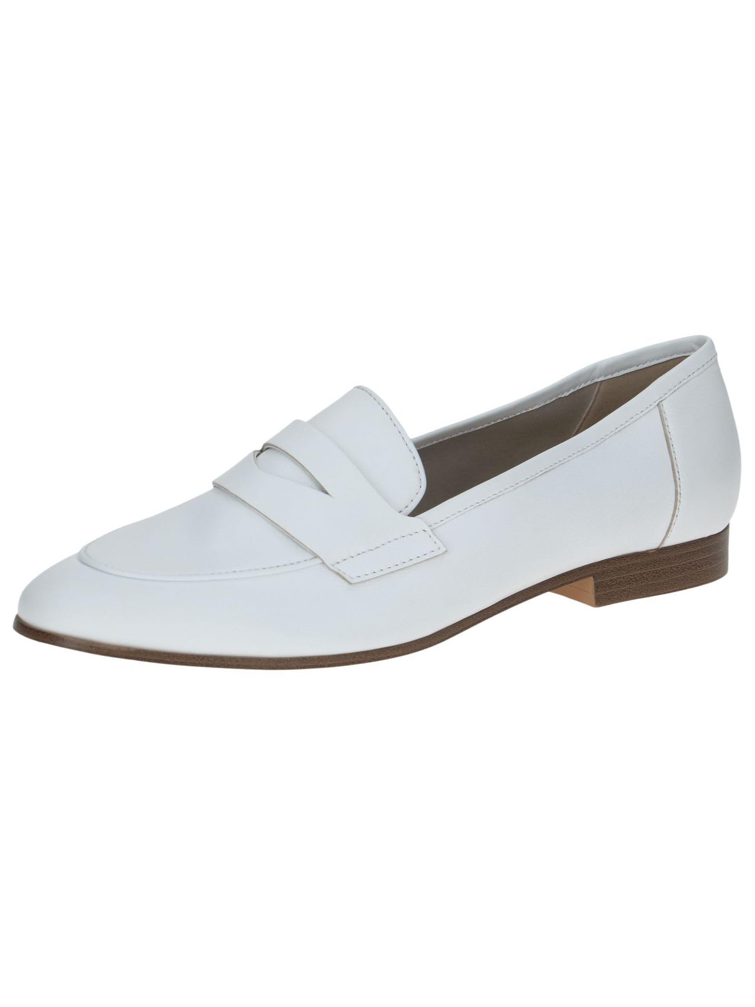 CAPRICE Women's leather loafers Elegant, White (White Nappa), 5.5 UK