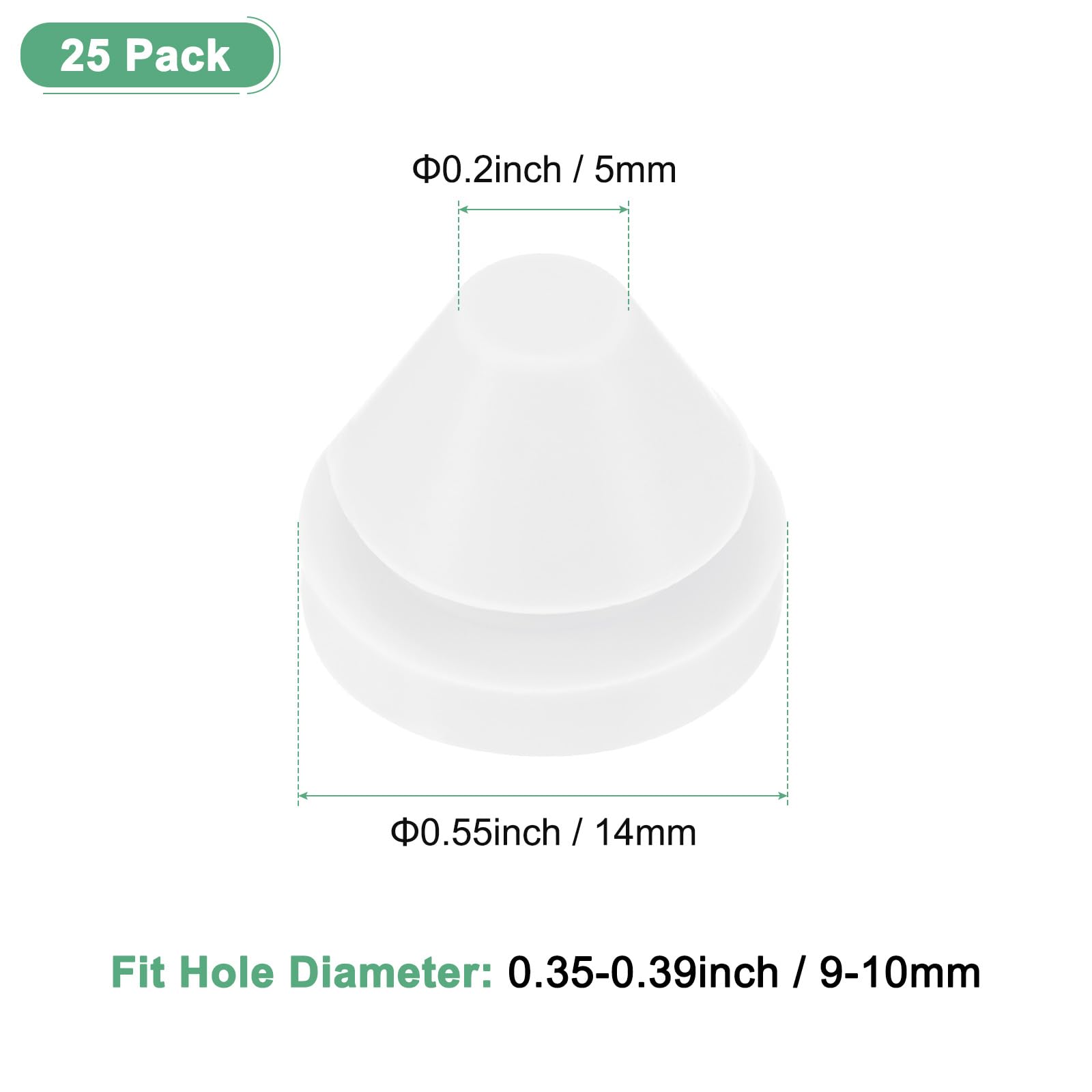 M METERXITY 25-Pack Silicone Hole Plugs, Snap in Locking Hole Plugs for 9-10mm Hole - Image 3