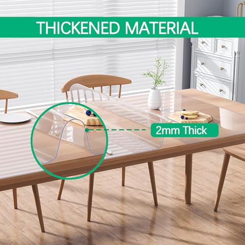 Protection table 105x270 transparente contre rayures et taches de cuisine - 5