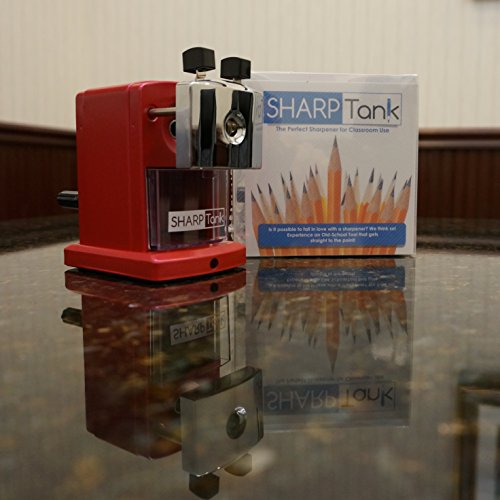 Sharptank - Portable Pencil Sharpener (Metallic Rose) - Compact & Quiet Classroom Sharpener That Gets Straight To The Point! #TOP4