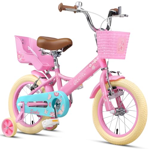 Vélo fille 12 à 20 pouces avec petites roues et siège poupée