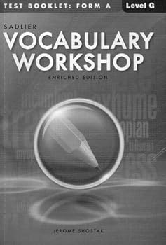 Paperback Vocabulary Workshop @2012 Enriched Edition Test Booklet: Level G Form A Book