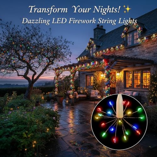 Image of Litehom Starbursts Lights, 10 ft USB-Powered Waterproof Fairy Star String Lights - Indoor-Outdoor Decor for Diwali, Navratri, Christmas & New Year (Multi)