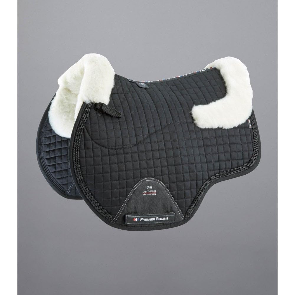 Premier Equine Springsattelpad Merino Wolle Größe Full, Farbe Black/Natural