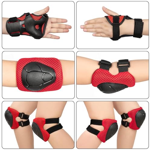 image for BOSONER Basic Kids Protective Gear: Kids Knee Pads and Elbow Pads with