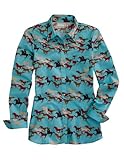 Tin Haul Western Shirt Womens Mustang L/S XS Green 10-050-0064-0607 GR