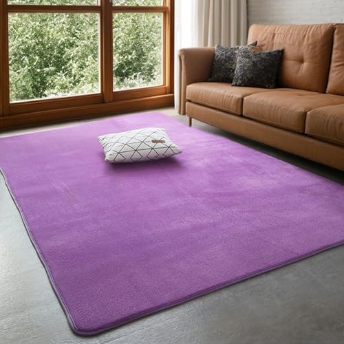 Tapis de jeu doux violet en velours corail moelleux et confortable