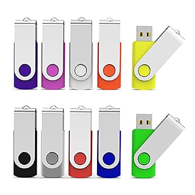 Aiibe 64GB Flash Drive 10 Pack 64 GB USB 3.0 Flash Drive Thumb Drive USB Drive Jump Drives Memory Stick Bulk (10 Mixed Colors)
