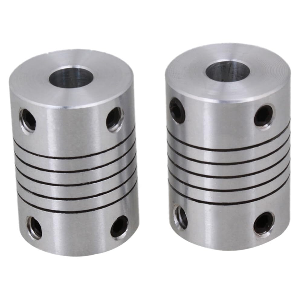 Mikikit 2pcs Flexible Couplings Flexible Coupler Motor Connector Joint Jointer 5 8 Coupler Aluminum Hamster Hide 5mm to 8mm Coupler Shaft Coupling 3D Printer Elasticity
