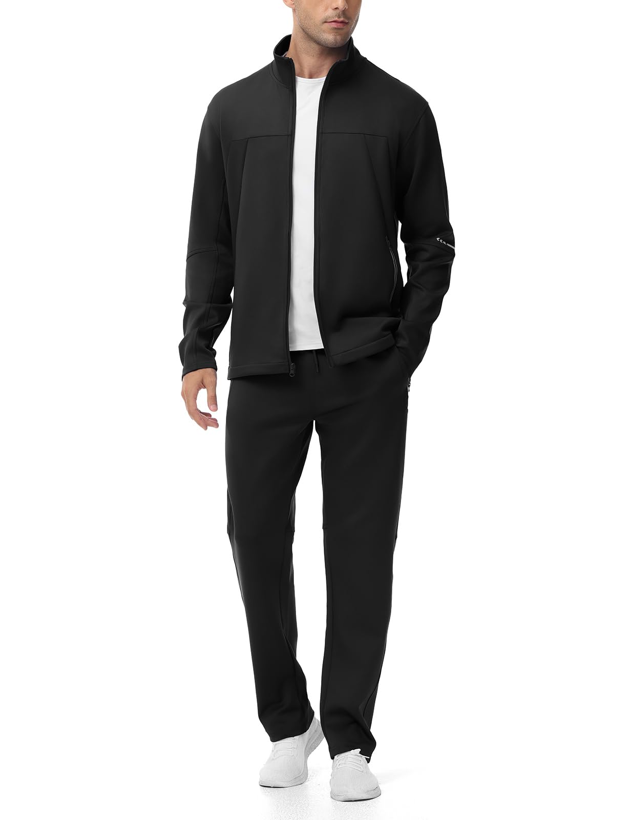 Gopune Men's Tracksuit 2 Piece Set Athletic Jogging Sweatsuits Workout Sports Jacket