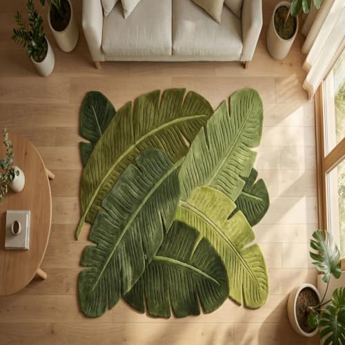 Image of Hand Made Tufted Carpet Premium Wool Abstract Irregular Design Non Slip Area Rug for Living Room Weight- |13 Pound|Size-4x6 Feet (48x72 Inch)